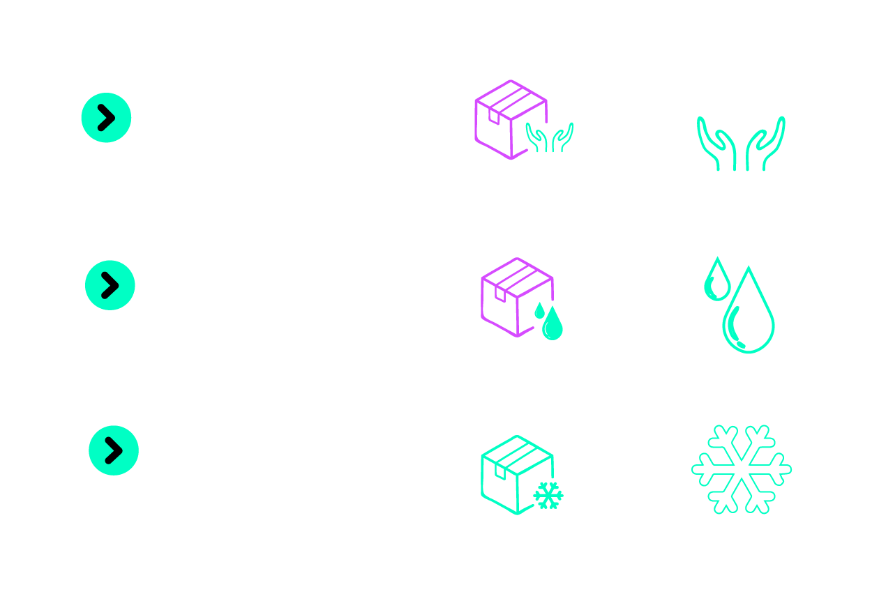 Tipos de mercancía: seca, refrigerada, congelada