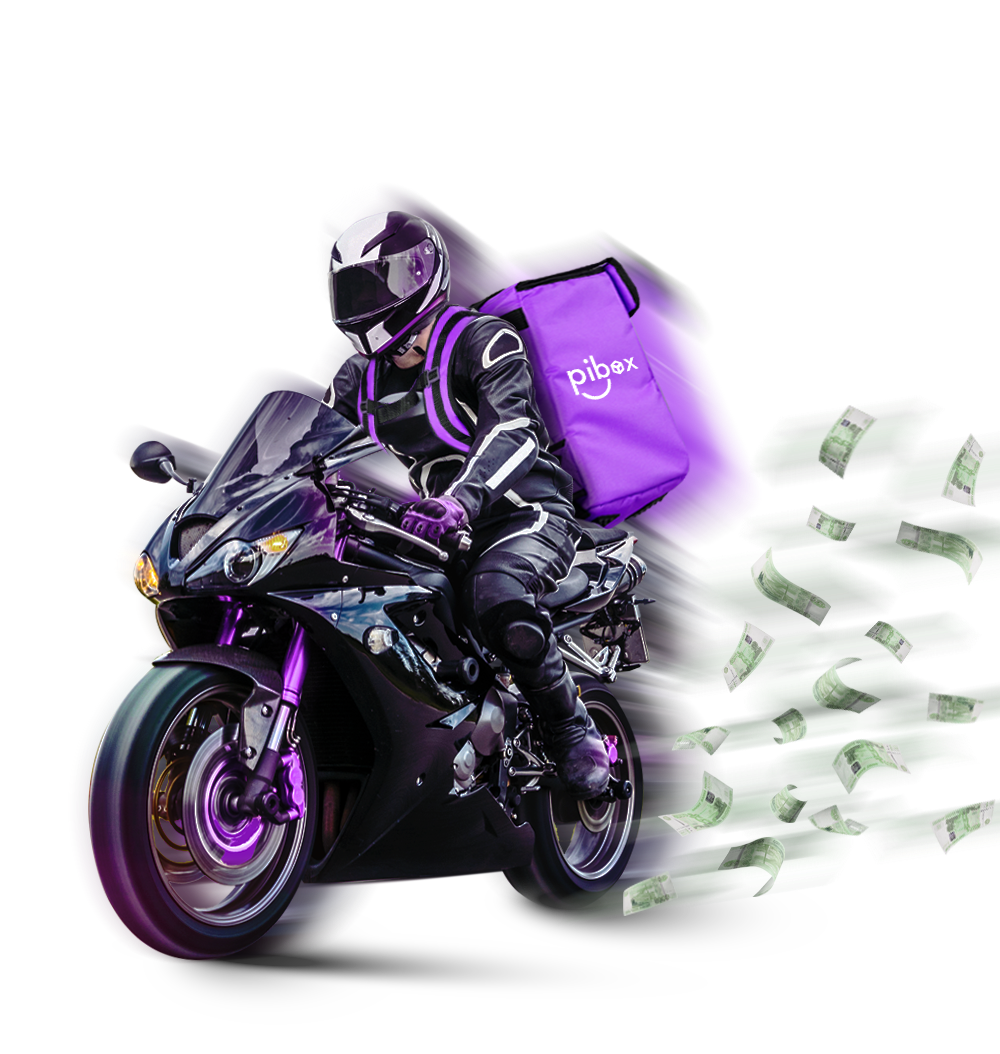 Piloto Pibox en moto